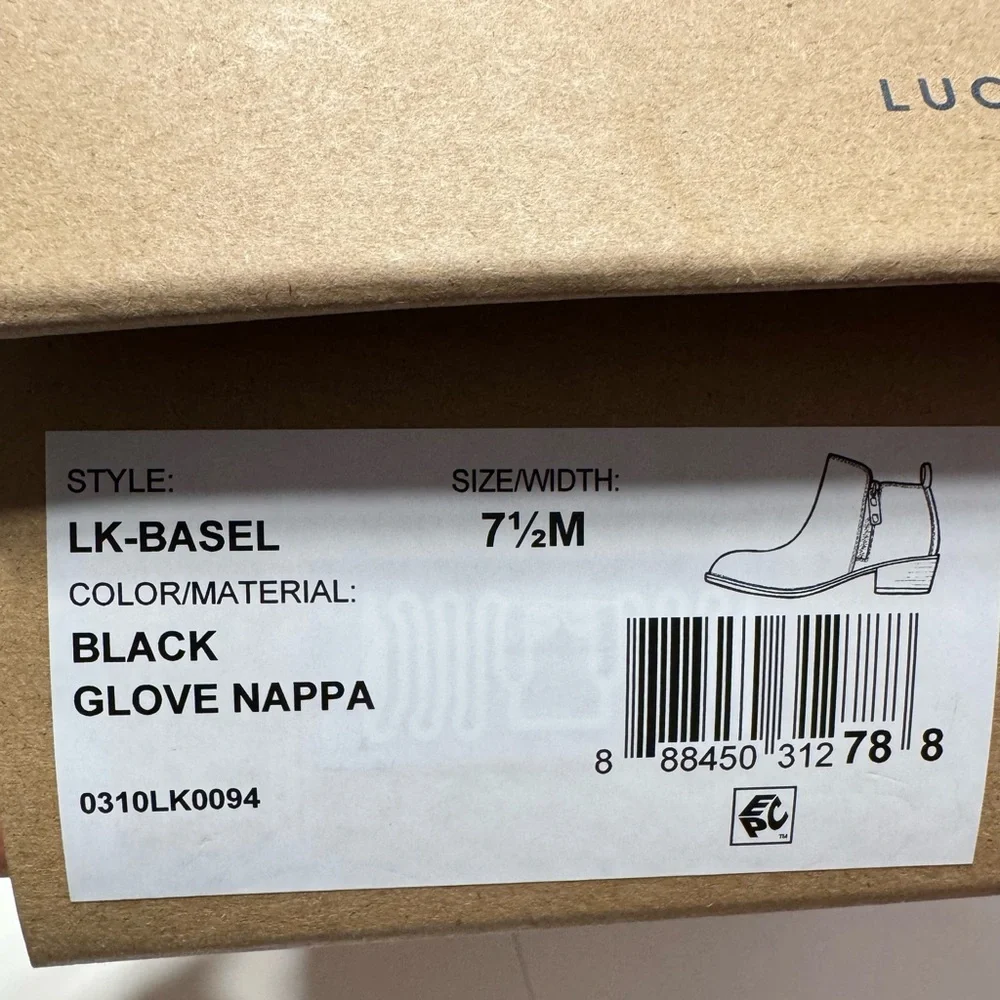 Lucky Brand Women's Leather Black Ankle Booties Size 7 1/2 - Picture 7 of 10